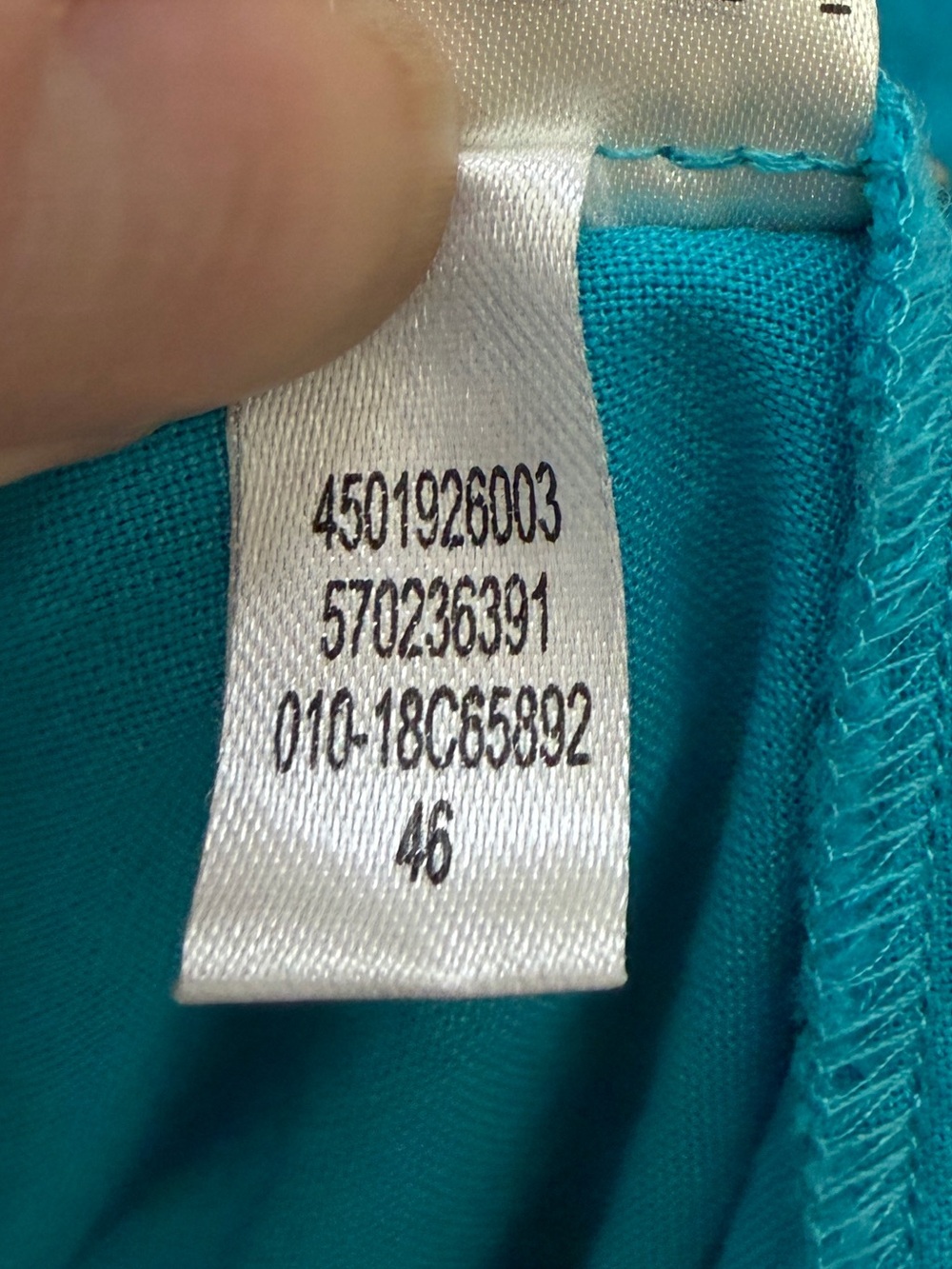 Chico's Teal Button-Front Shirt with Three-Quarter Sleeves - Picture 7 of 11